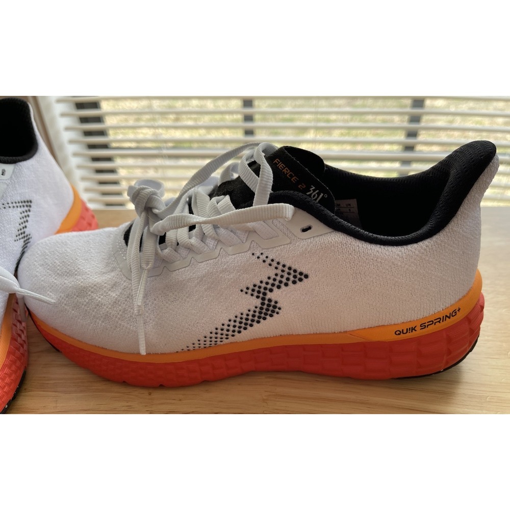 361 Degree Beyond FIERCE 2 Running Shoes‎ Women's White Mandarin Red Size 7